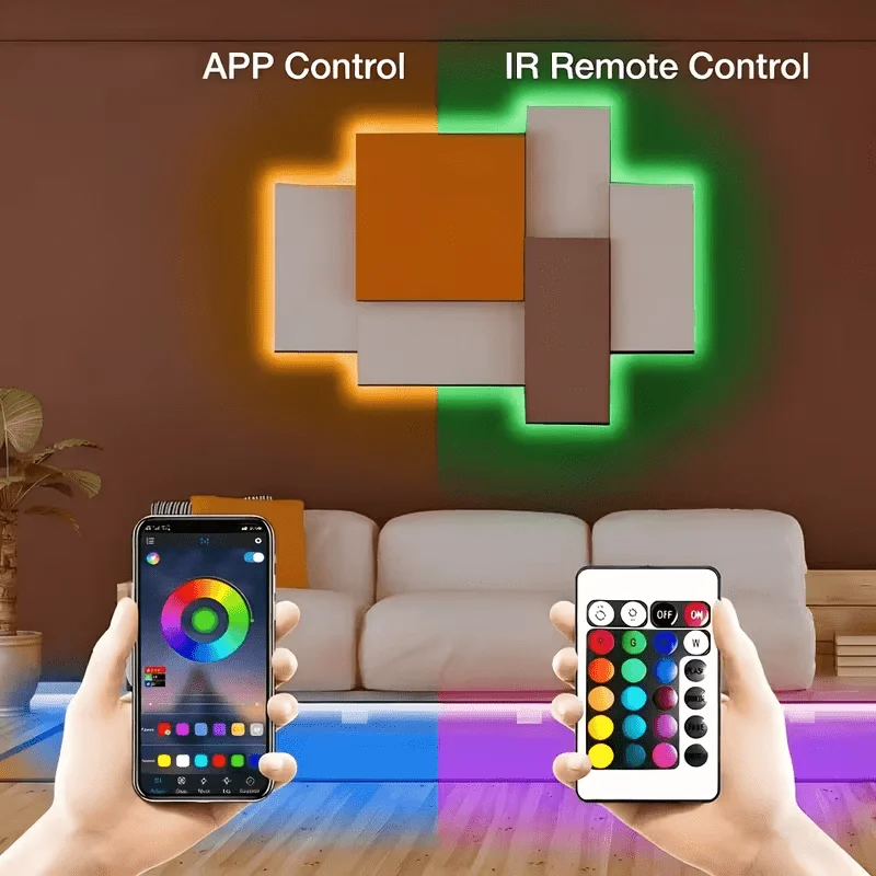 5050 RGB LED Strip Light with 24-Key Remote & Bluetooth APP Control, Music Sync, 16 Million Colors & DIY Color Mix,