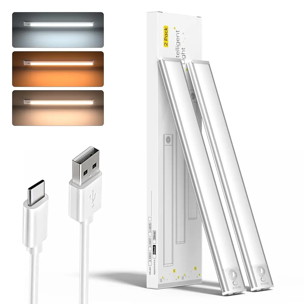 

Under Cabinet Lighting, 148Led Motion Sensor Light Indoor Rechargeable Dimmable 15.7Inch With 3 Color Temps, Magnetic Cabinet