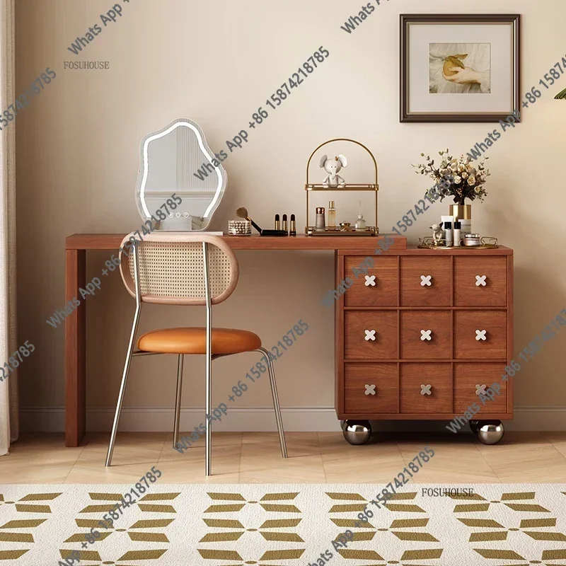 

ALight Luxury Creative Storage Locker Dressing Table Integrated Bedroom Chest Of Drawers Nordic Retro Corner Living Room Cabinet