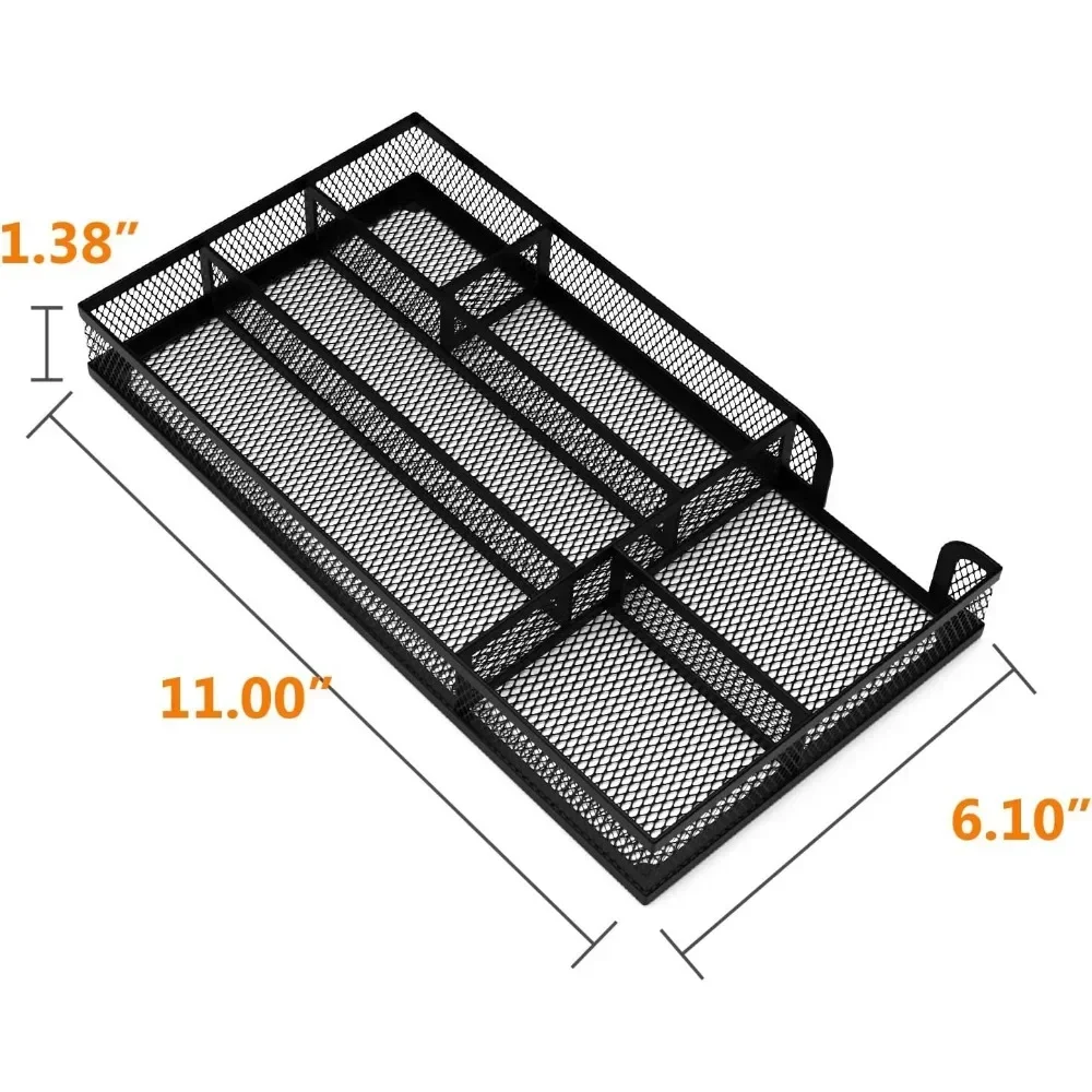 引き出しオーガナイザー、小さなメタルメッシュディバイダーテーブルオーガナイザー、ペンオーガナイザーデスク引き出しトレイボックスアクセサリーデスクトップ、バスルーム