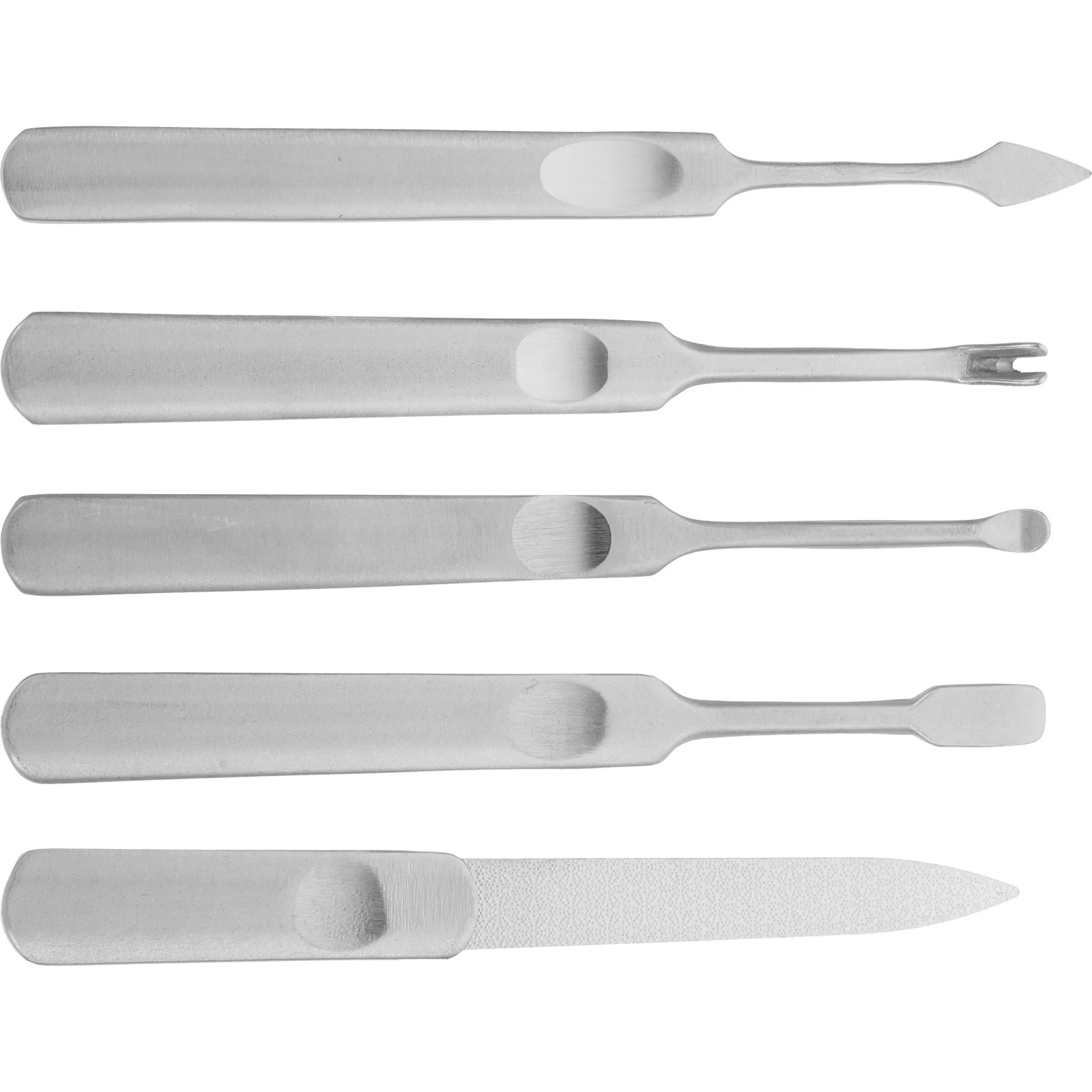 5pcs Stainless Steel Nail Grooming Kit Manicure Set For Cuticle Care Pedicure Tools At Home Includes Nail File Flat Callus