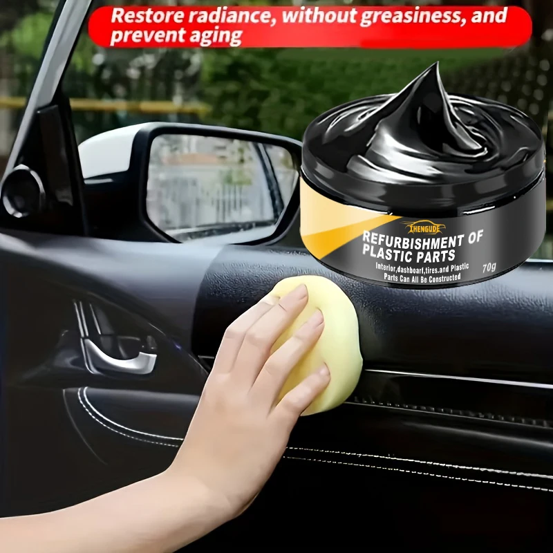 automotive plastic repair agent-interior and exterior plastic polishing wax, scratch repair anti-aging cream, suitable for tires