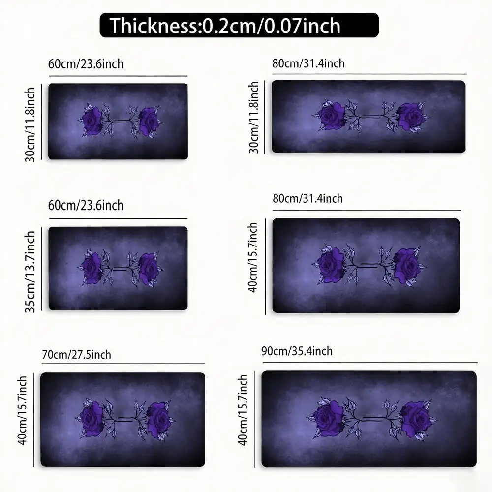 

Red Rose Art Mouse Pad Extra Large Gaming Desk Mat XXL Rubber Anti-Slip Mouse Pad Speed Computing Office Extended Long Desk Mat