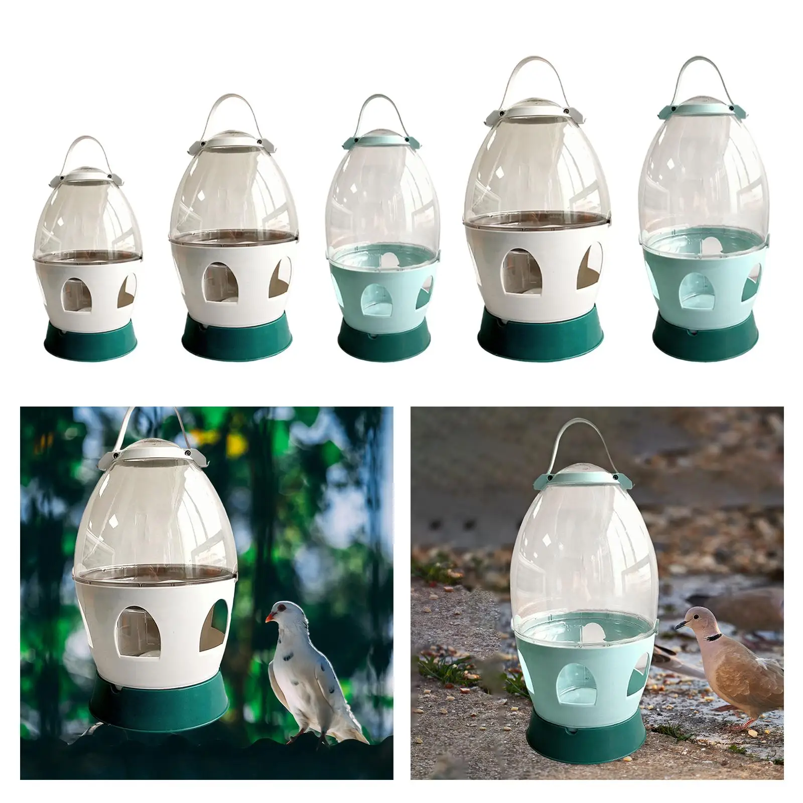 Pigeon Water Dispenser Automatic Feeder Water Container with Handle Bird Feeding Drinker for Dove Duck Bird Cage Accessories