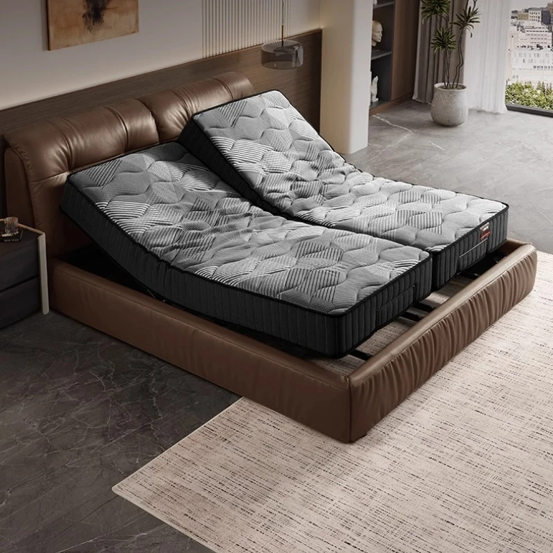 Wooden King Size Bed Bunk Platform Travel Simple Leather Double Sleeping Bedroom Bed Safe Letto Matrimoniale Hotel Furniture