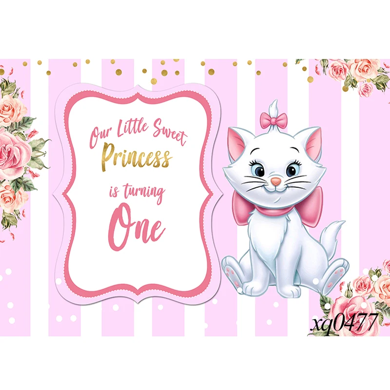 خلفية ديزني ماري أريستاتس ماري كات لحفلات أعياد ميلاد الأطفال والبنات من الفينيل صور خلفية جدارية مخصصة