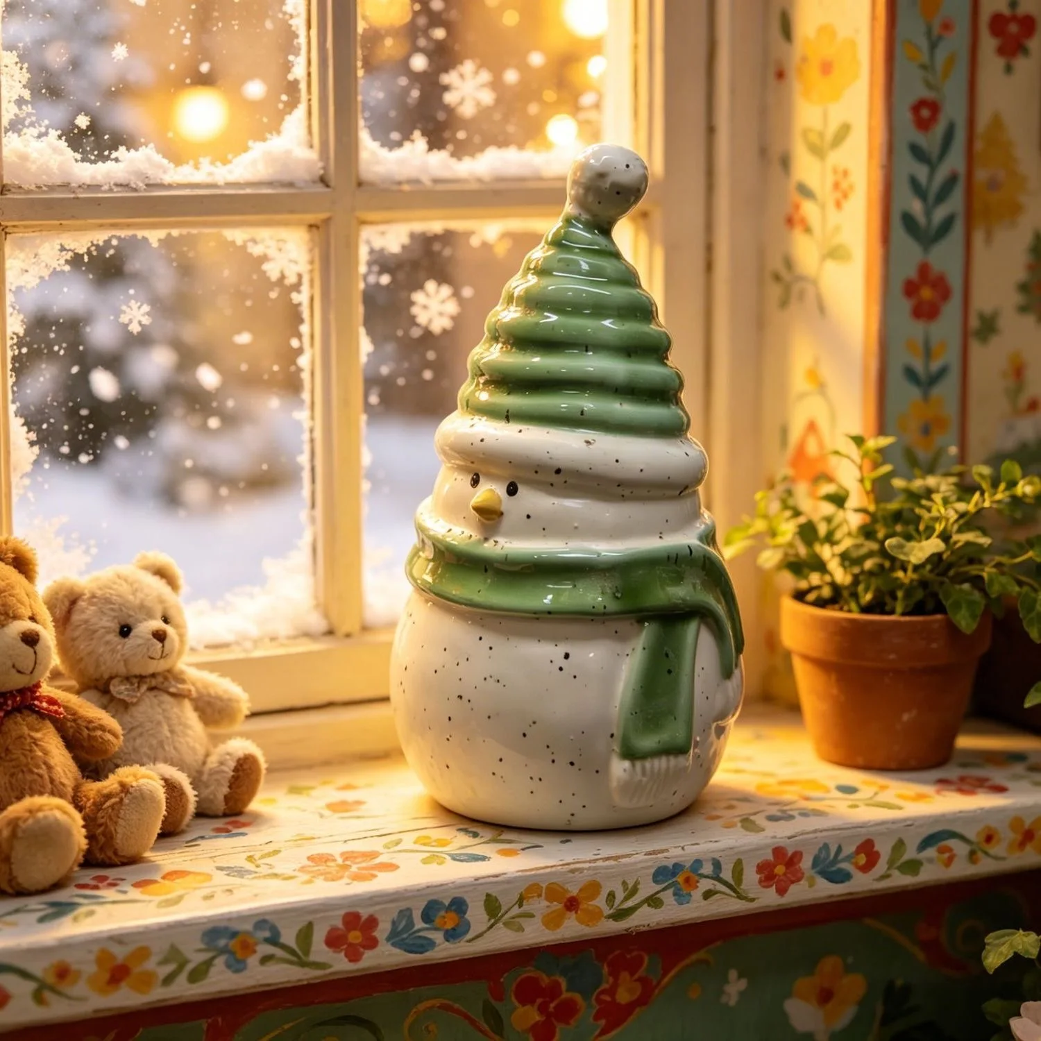 2026 Arrival Ceramic Snowman Christmas Decorations Figurines Home And Garden Decorations For Home Desktop Room Decorative Crafts