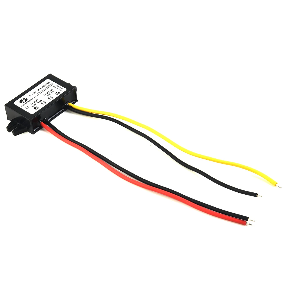 12V 24V to 5V 3A Step Down Power Supply Regulator with Epoxy Resin Potting and Protection Against Overload and Overheating