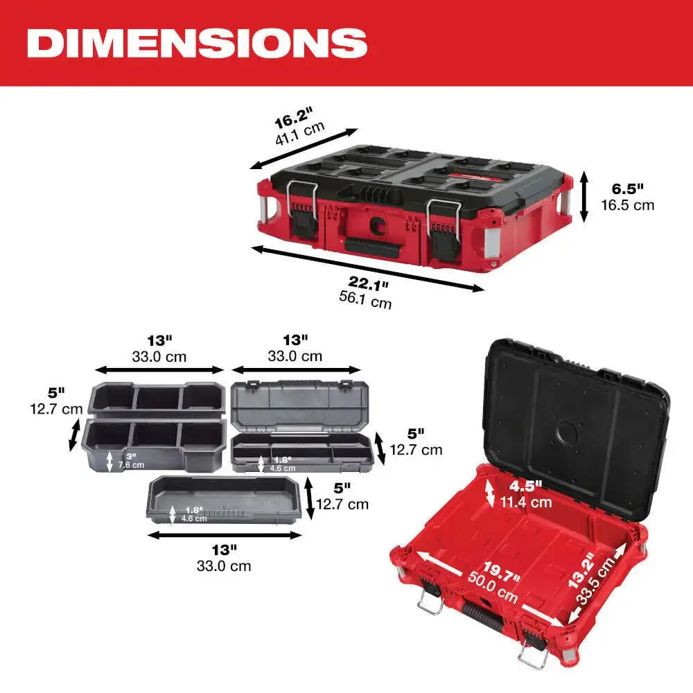 Milwaukee 48-22-8424 75-Pound Capacity Polymer Packout Standard Tool Box