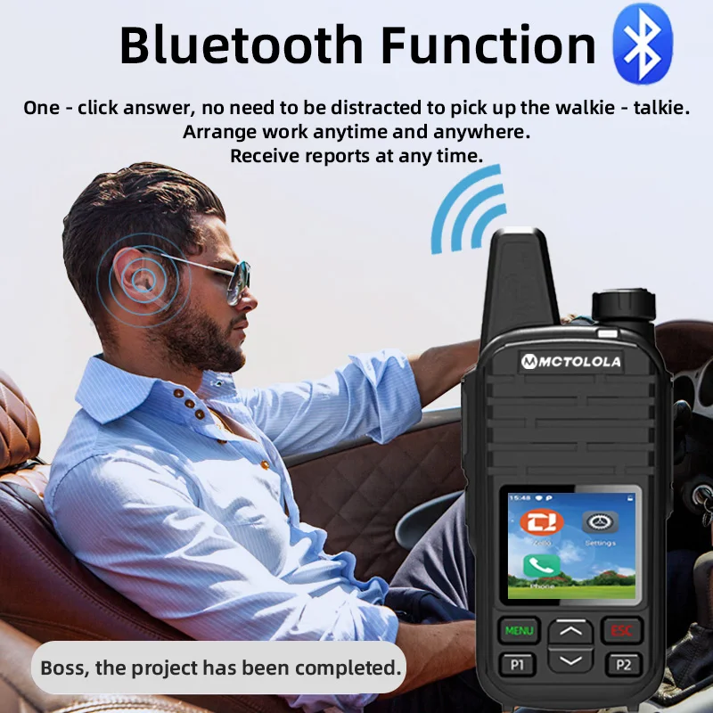 MOTOLOLA 2G 4G POC Wireless Remote Control Walkie Talkie Zello Android 8.1 Bluetooth Global PTT WiFi Global Coverage 5000km