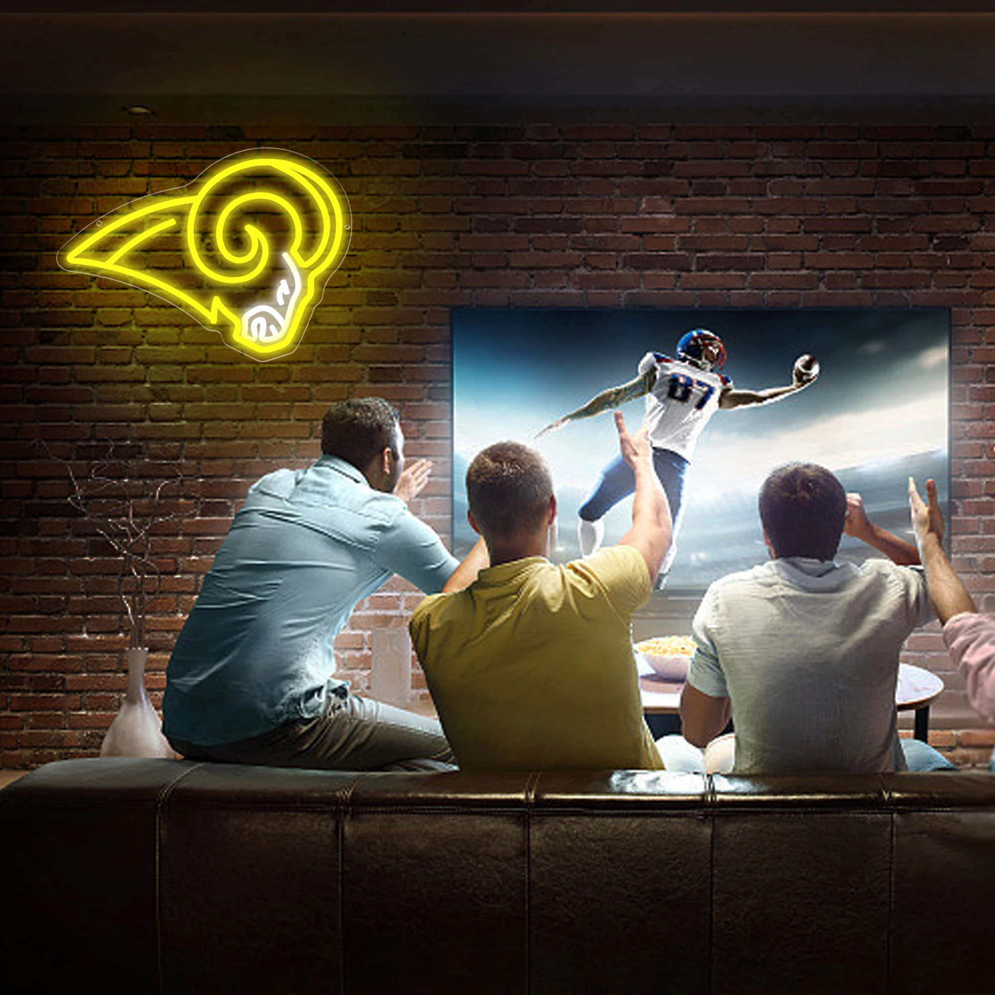 Football Neon Sign for Wall Decor Dimmable Football Neon Light for Fans LED Sign for Man Cave Team Light for Club Birthday Gifts