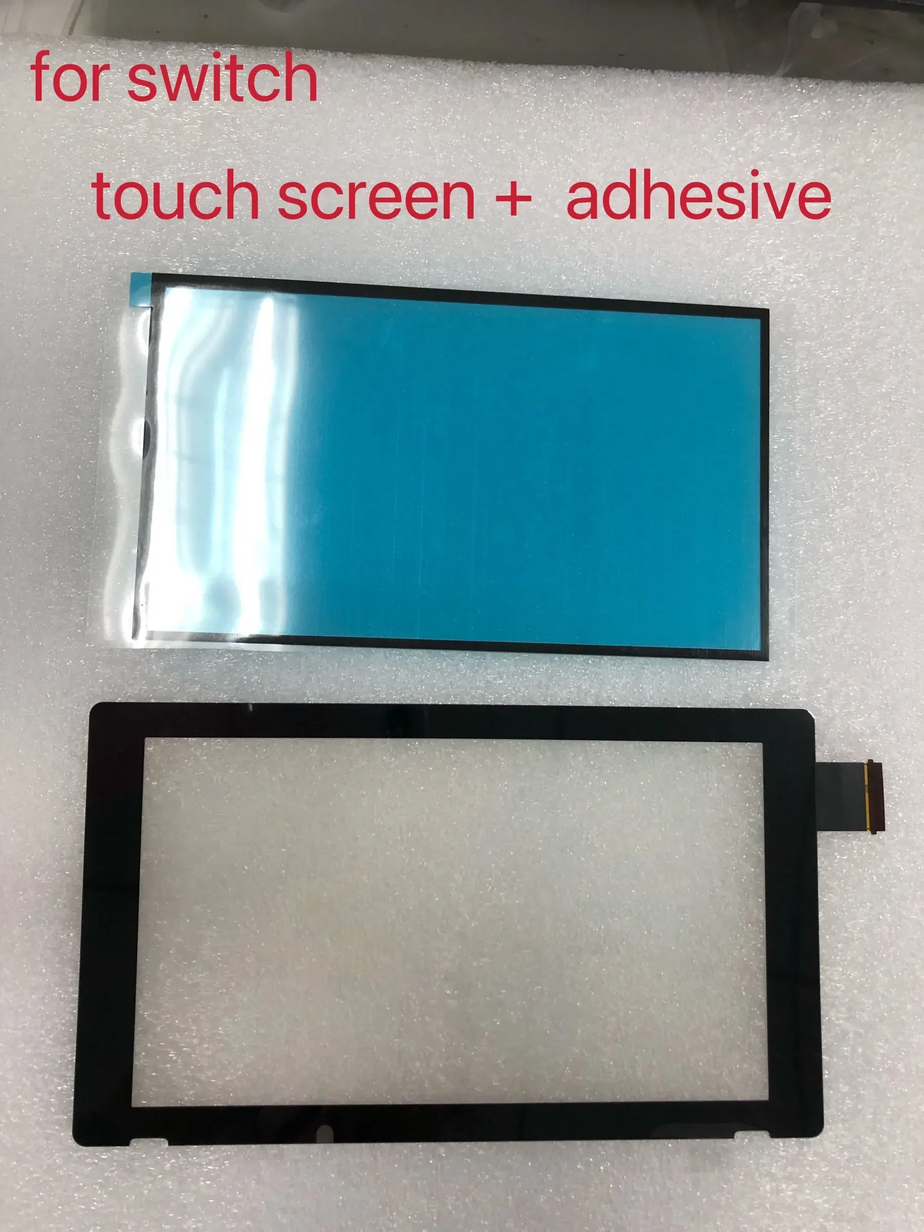 2PCS=1Set Replacement for Nintendo Switch V1 Touch Screen Digitizer +Dust-proof Sponge Adhesive Strips Sticker for NS Switch