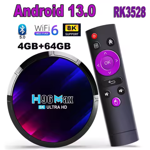 Android TV Box H96MAX RK3528 Android 13 Support 8K Decode 2.4G/5.8G WiFi6 BT5.0 4K Video RK3528 Quad Core Set Top IPTV TV Box