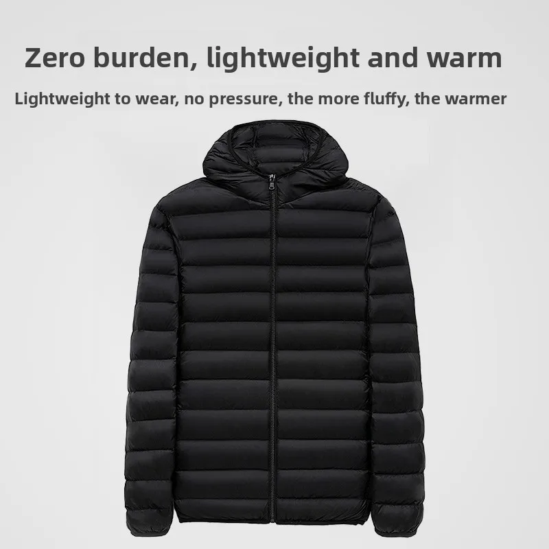 Lightweight White Du down Jaet Men\'s Trendy Hooded ort Warm Cotton Clothes Busin Sle Youth ular Outerwear