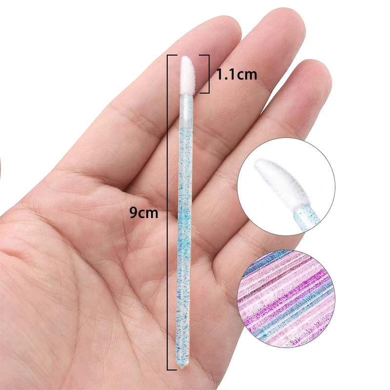 100 ชิ้น Disposable Lip Brush Eyelash Extension แปรงแต่งหน้า Lash มาสคาร่า Applicator ลิปสติก Wands เครื่องสําอางค์เครื่องมือ