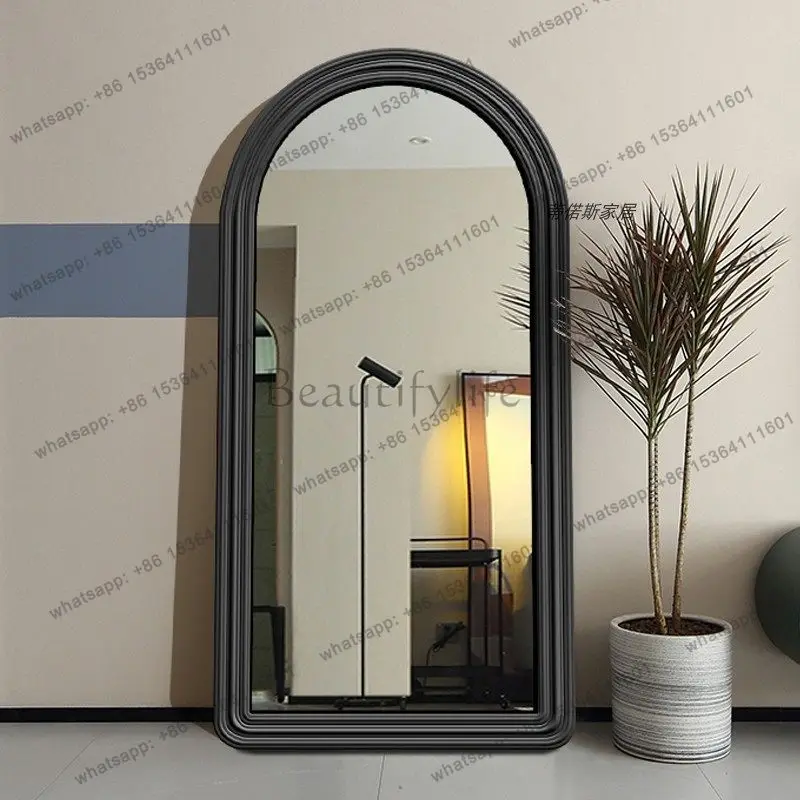 YJ Nordic special-shaped floor mirror creative full-body mirror household wall-mounted floor arch art fashion
