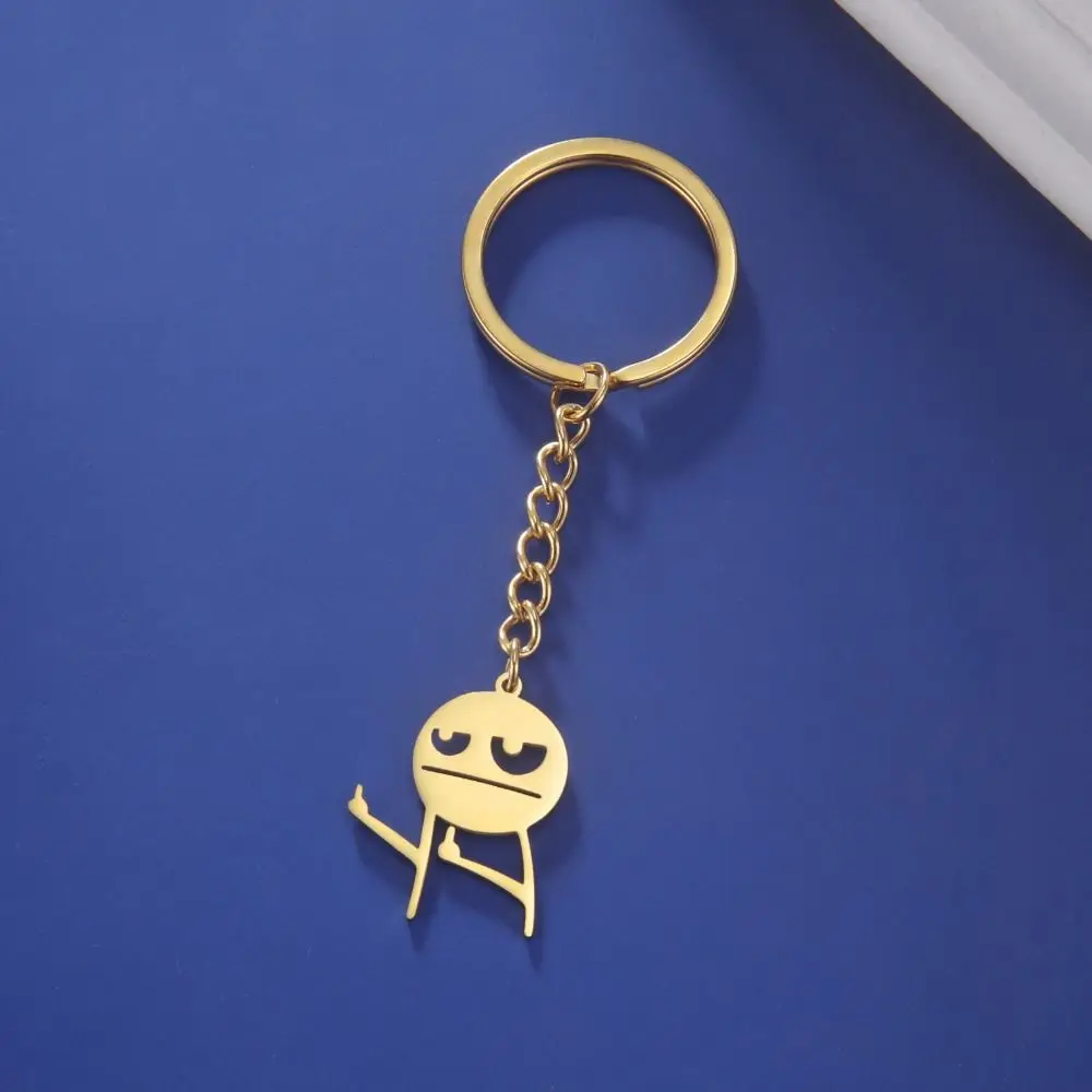 Middle Finger Stickman Keychain Interesting Bag Pendant Couple Keychain Personality Cute Match People Keyring Trinket