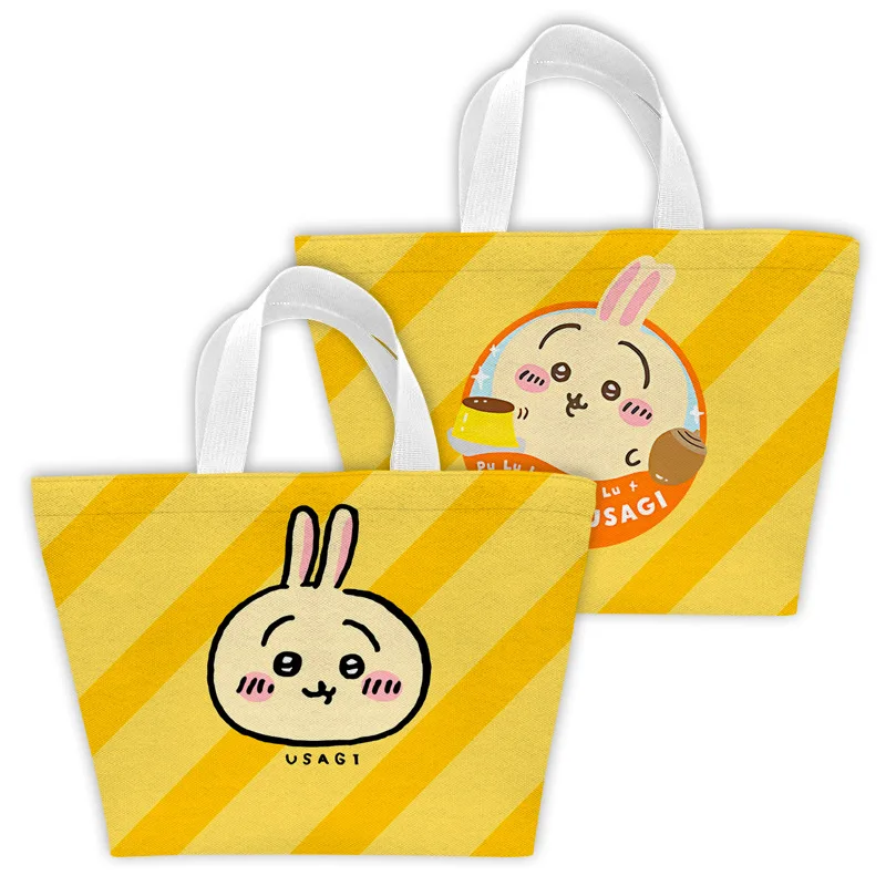 Kawaii Miniso Chiikawa Shoulder Bag Girl Anime Cartoon Canvas Handheld Lunch Box Bag Bento Bag Birthday and Holiday Gift