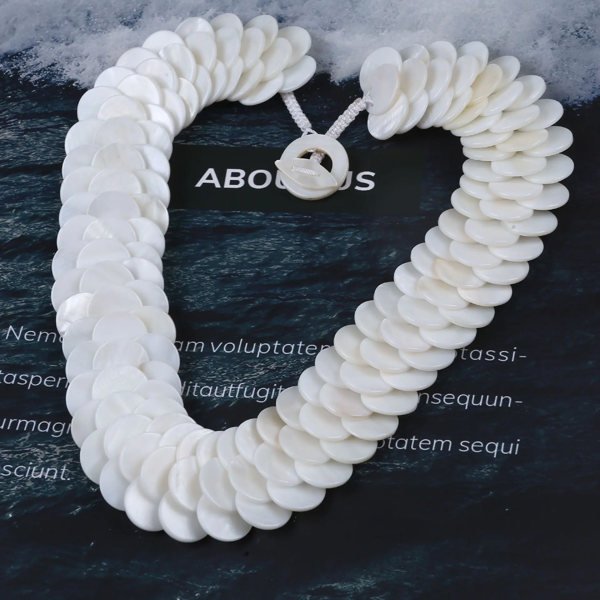 Round shell fish scale necklace sweater chain hot selling style Source factory wholesale