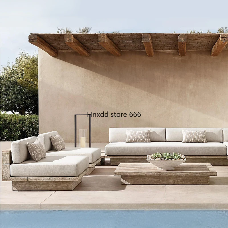 Outdoor sofa courtyard villa teak furniture