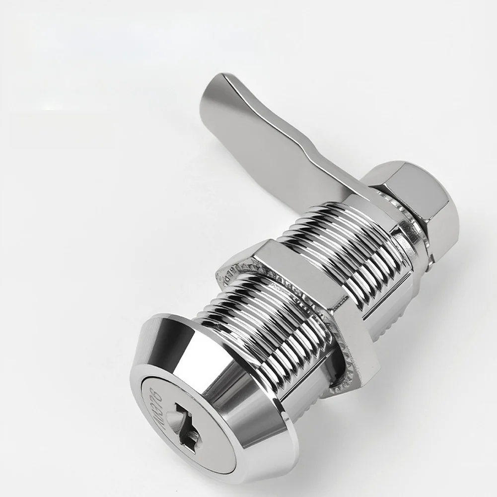 Zinc Alloy Cabinet Door Lock With Copper Core Anti-Theft Mechanism For File Cabinets Metal Lockers And Storage Units, Silver