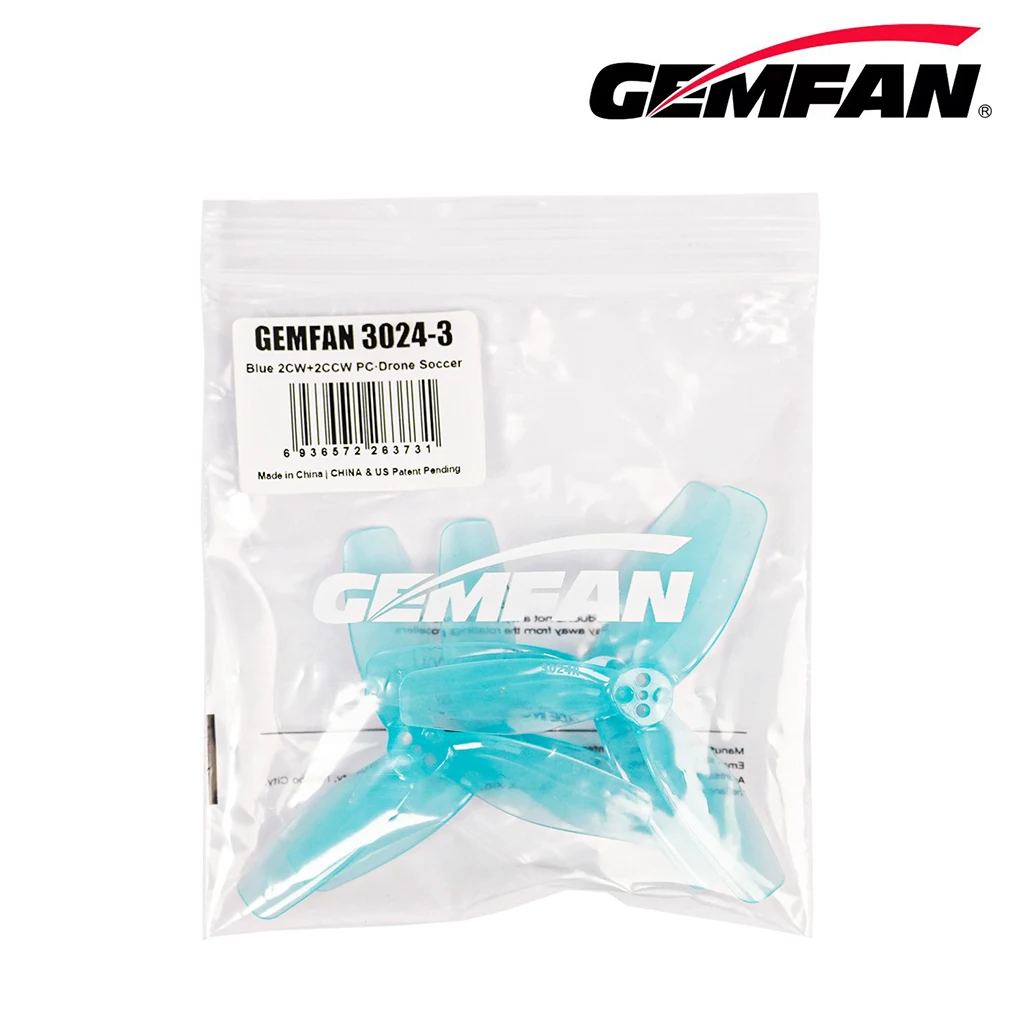 10 paires GEMFAN 3024 3 palettes CW CCW hélice 3 pouces accessoire pour F9A-B RC balle volante/Drones de football FPV 3 pouces cure-dents Cinewhoop