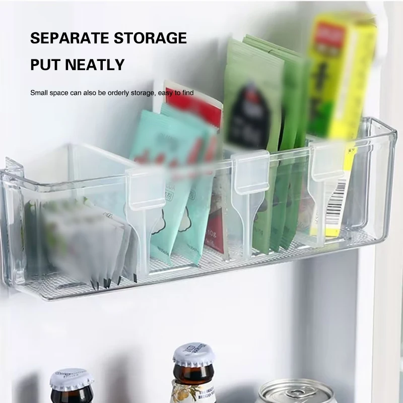 1/5/10Pcs Refrigerator Storage Partition Board Retractable Plastic Divider Storage Splint Kitchen Bottle Can Shelf Organizer