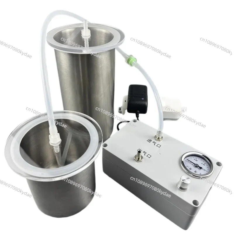

80KPa Laboratory Electric Vacuum Pump with Adjustable Flow Rate+stainless Steel Vacuum Defoamer Tank 700ML/1000ML/1400ML