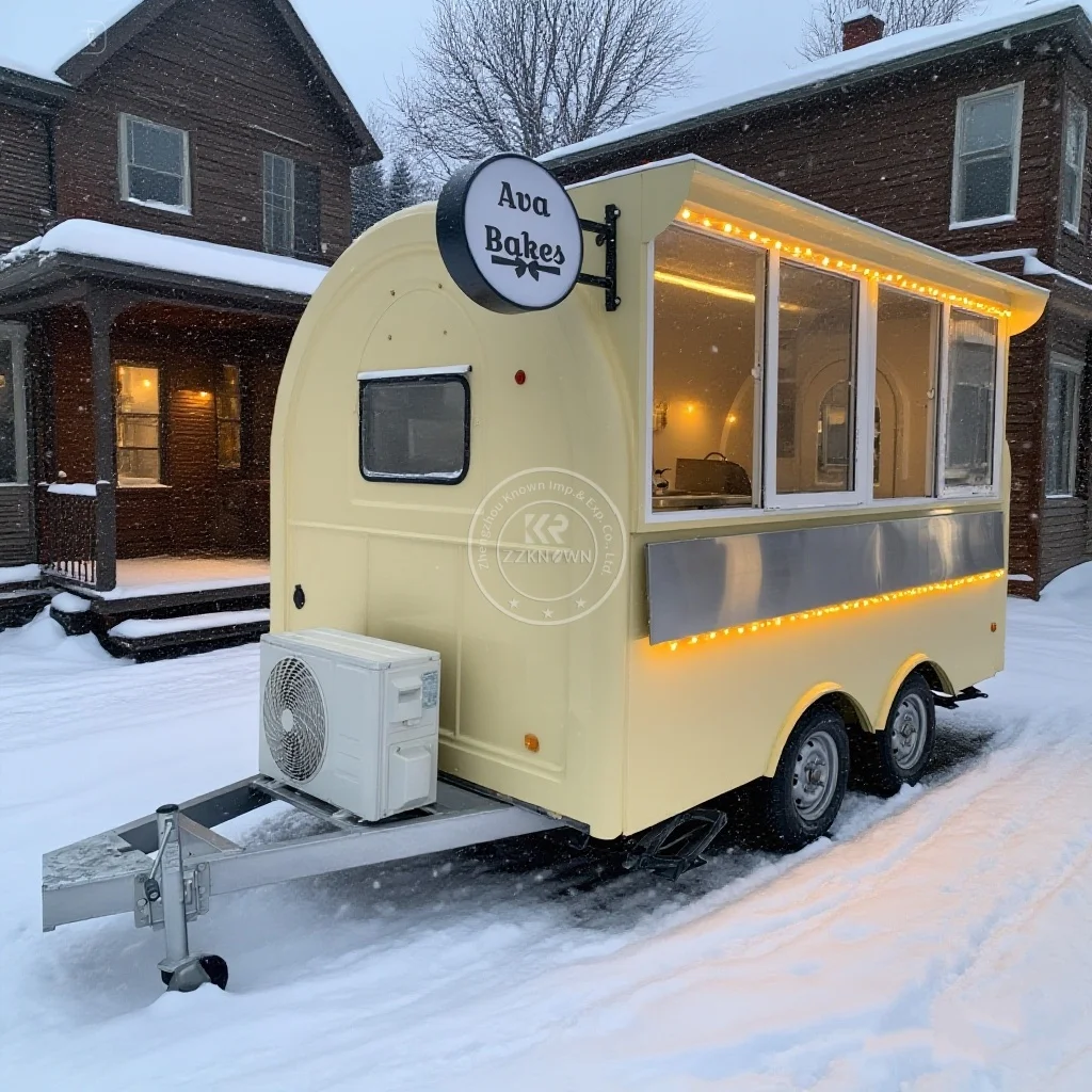 

New Customized Taco Food Trailer Mobile Kitchen Food Truck Hamburg Pizza Bbq Food Carts Europe Standard for Sale