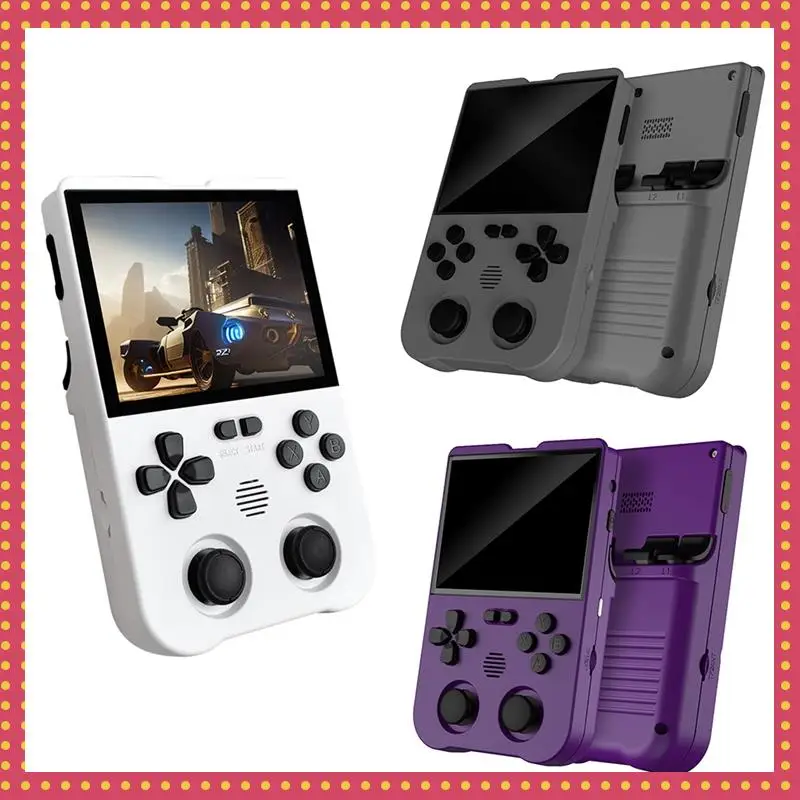 

XU10 Game Console 3.5 Inch IPS Screen 64G Arcade Retro Dual Joystick 3D Game Player RK3326S 64-Bit 3000Mah White Easy Install