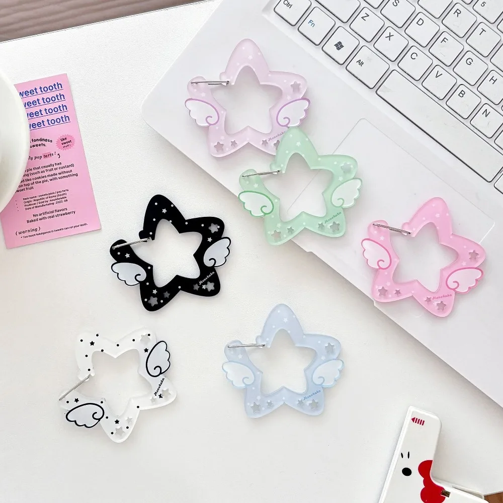 Angel Star Mountain Climbing buckle Acrylic pendant Korean-style keychain pain bag buckle bag hanging decorative buckle image 4