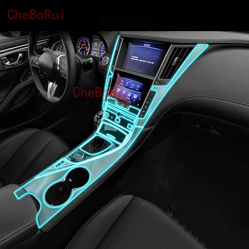 Пленка для защиты салона автомобиля от царапин, прозрачная самоклеящаяся пленка из ТПУ для INFINITI Q60 2018-2022 2023