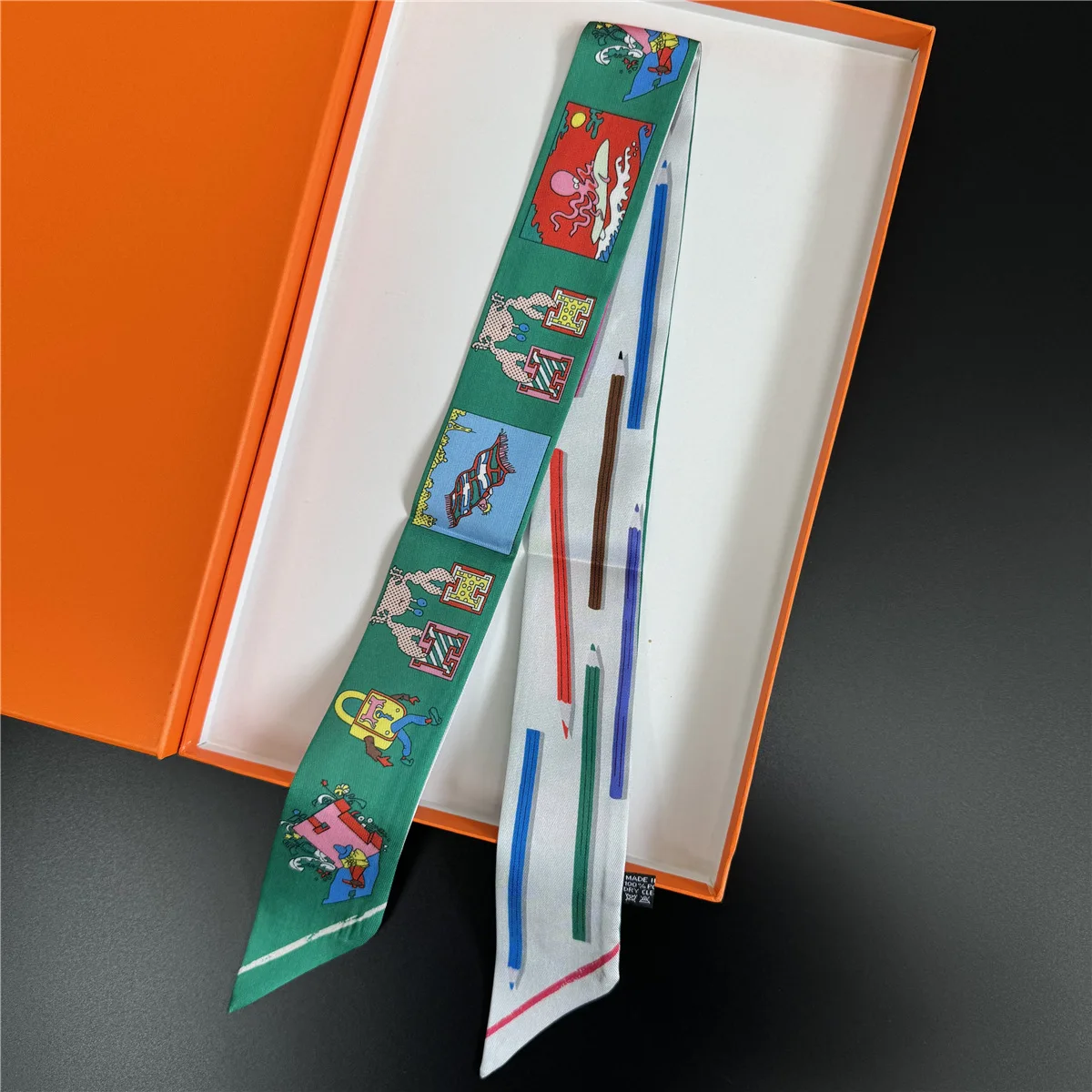 2024 브랜드 디자인 능 직물 100% 실크 스카프 럭셔리 패션 스카프 여성 풀라 스키니 가방 스카프 새로운 핫 Neckerchief 머리 머리띠