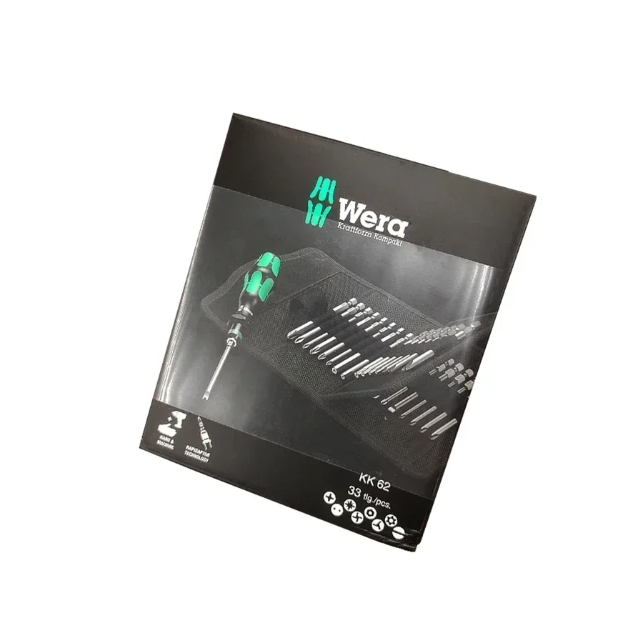 Genuine WERA 05059297001 33 PCS Screwdriver Set Kraftform Kompakt 62 Multi Size with 89mm Long Bits with Tool Bag  bit setBuildi