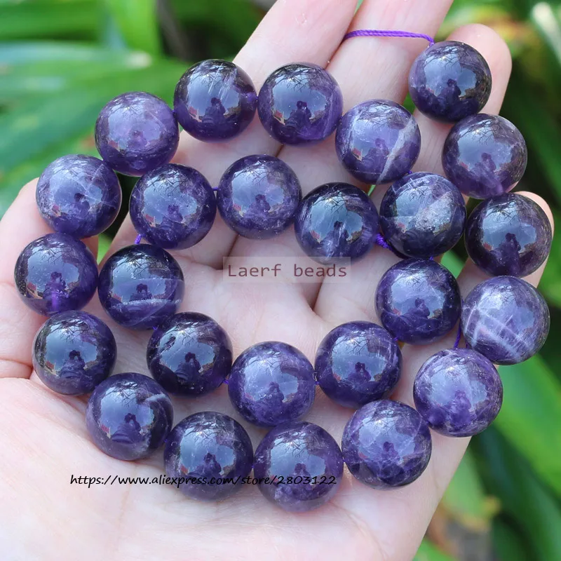 

100% Natural Amethyst 16mm Round Gem Stone Loose beads 15inch ,For DIY Jewelry Making !