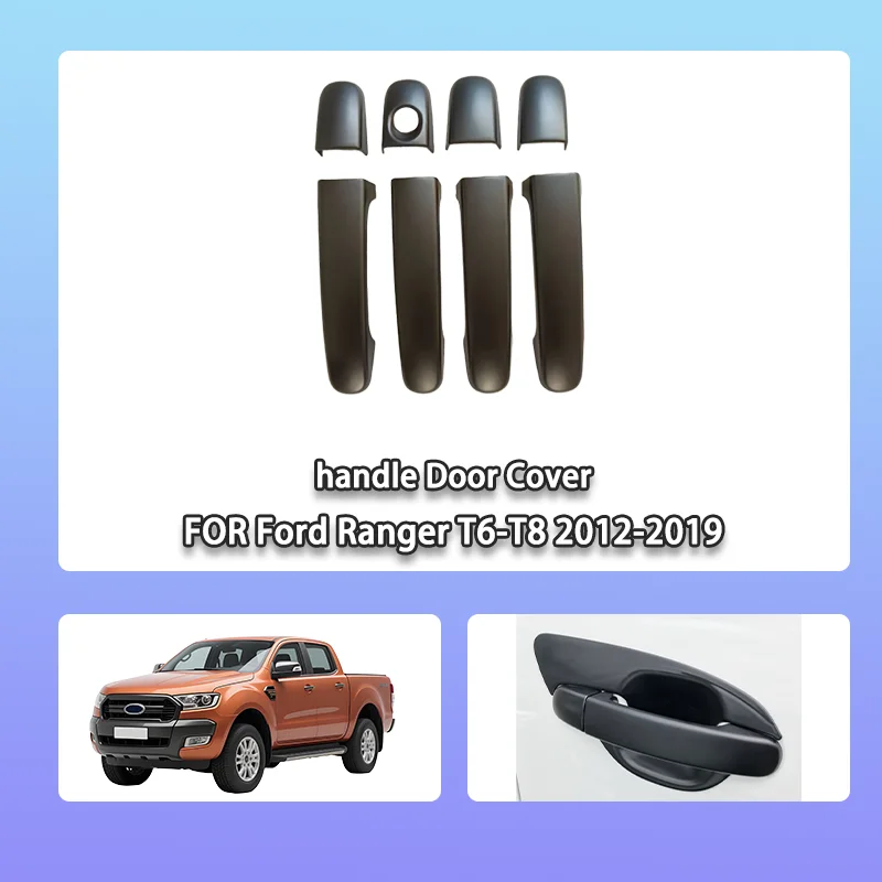 

Крышка автоматической дверной ручки для Ford Ranger T6 T7 T8 2012-2019, защитная крышка дверной ручки, черный цвет