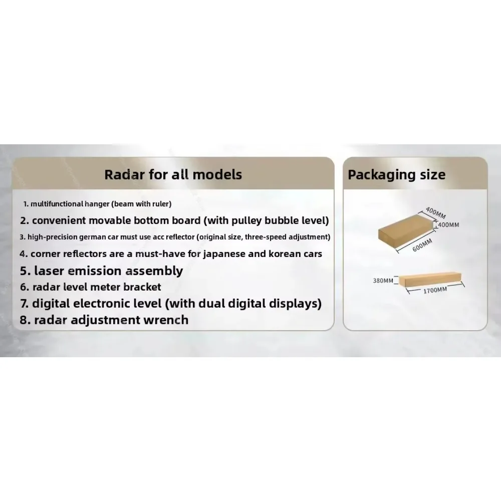Universal ADAS Calibration Tool with ACC Level  Millimeter Wave Radar Calibrator  Complete Kit for 100% All Model ACC Radar