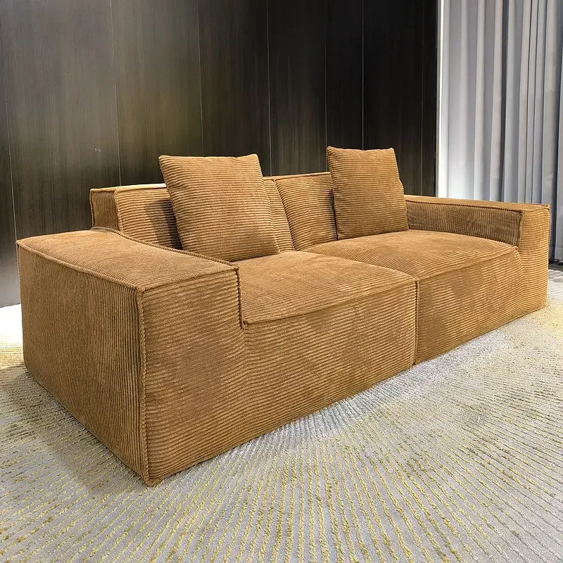 Nordic Fabric Sofa Full Sponge Corduroy Small Apartment Living Room Tofu Block Sofas Home Furniture Living Room Lounge Couch