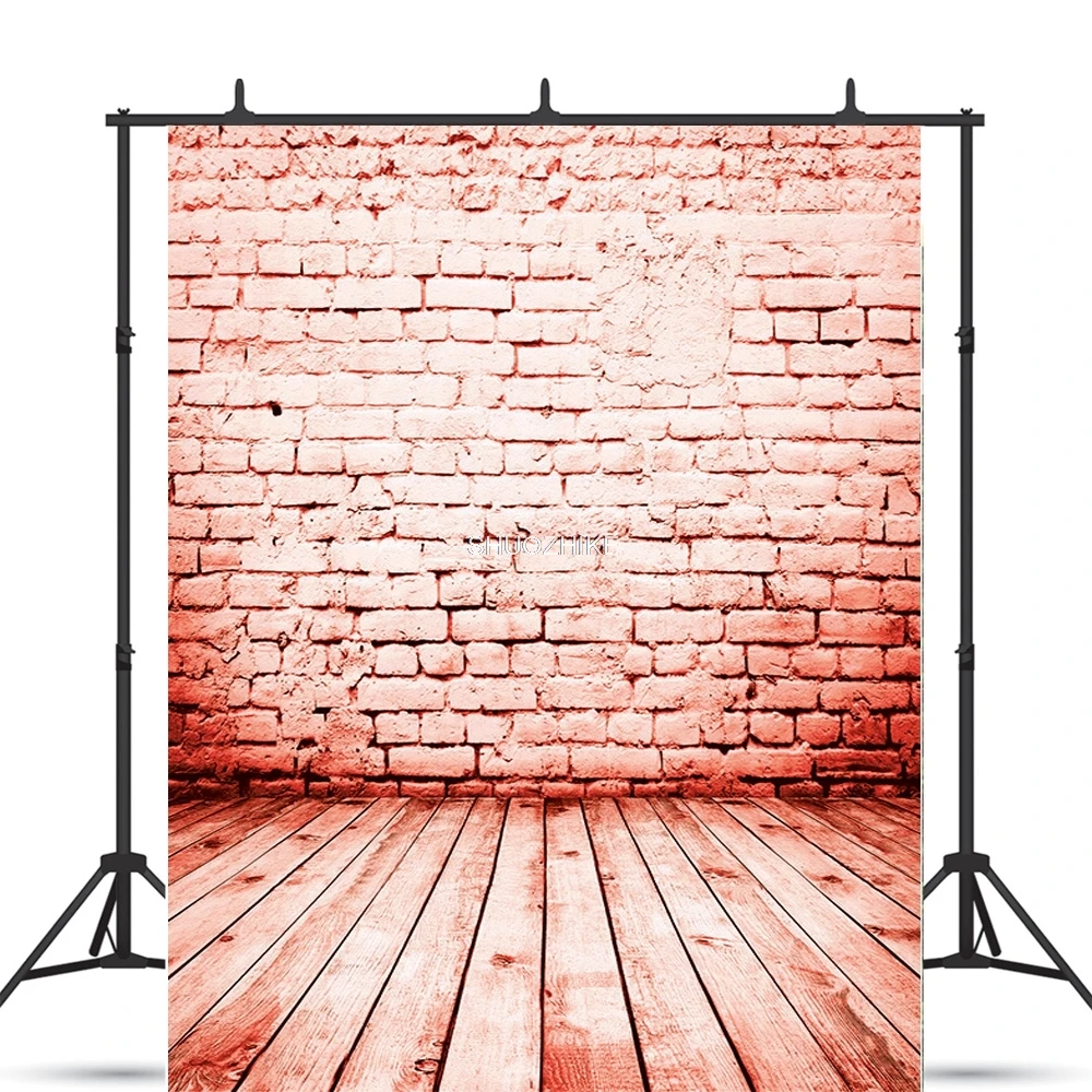 

SHUOZHIKE Digital Brick Wall Wooden Floor Photography Backdrops Portrait Photo Background Studio Prop YXZQ-02