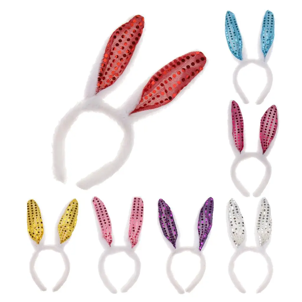 Симпатичная гибкая повязка на голову с блестками, повязка на голову с ушками, аксессуары для волос