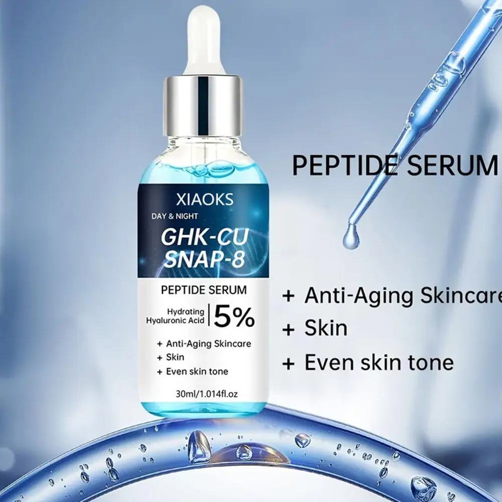 Blue Copper Peptide Essence Advanced Anti-Aging & Firming Skin Care Hyaluronic Acid Deep Hydration & Oil Control Face Essence