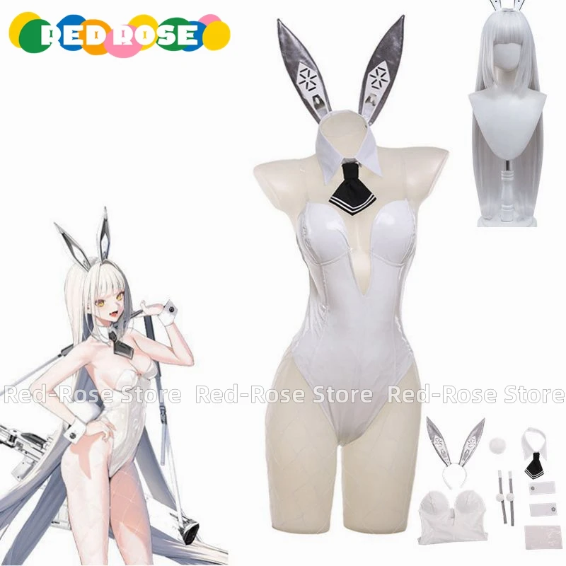 Game Goddess of Victory: Nikke Blanc Bunny Girl Cosplay Costume Halloween Christmas Custom size Any Size Wig