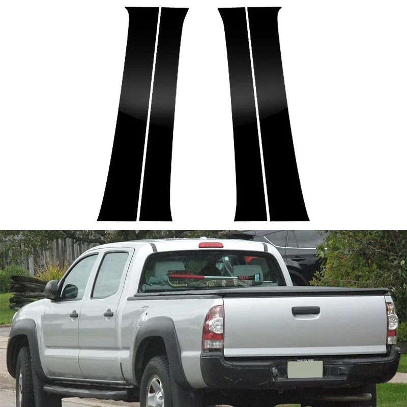 For Toyota Tacoma 2005 2006 2007 2008 2009-2015 Car Pillar Post Door Window Trim Cover Kits B C Column Stickers Auto Accessories