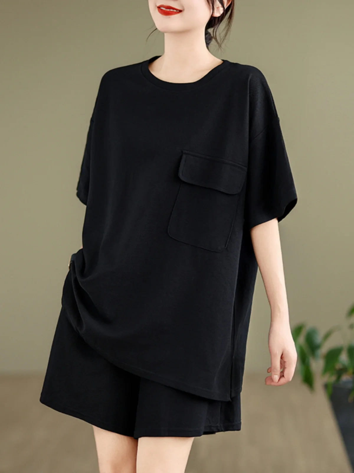 

Casual Loose ort Sve T-irt And orts Two-Piece Set for Women Summer Collection Comfortable Faionable