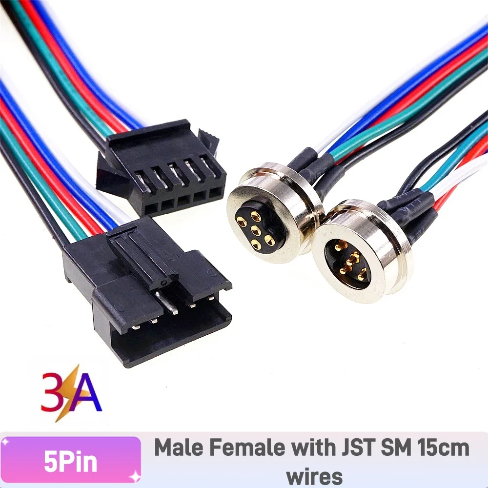 1 paar 2A Magnetische Pogo Pin JST SM Steckdose Verlängern Kabel Stecker 2 3 4 5 6 Pin Männlich Weiblich adapter Led Streifen Lampe Fahrer