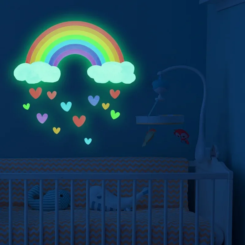 Luminous PVC Stickers for Baby Children Bedroom Decoration Cartoon Glowing In The Dark Wall Sticker Toys Luminous Switch Sticker