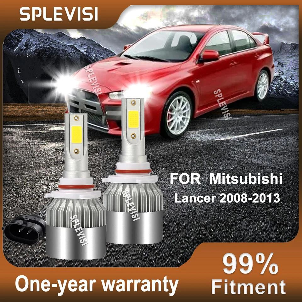 2x 9006 HB4 LED Headlight Bulbs Low Beam Conversion Kit 6000K White 12v For Mitsubishi Lancer 2008 2009 2010 2011 2012 2013