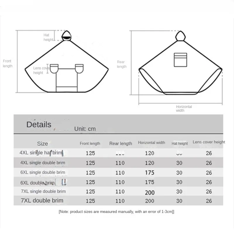 Electric Bicycles Motorcycles Rain Jackets Adult Riding Double-layer TransparentLarge Hood ThickFabric Motorcycle Rider Raincoat