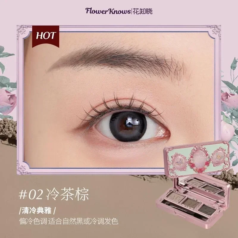 Flower Knows Midsummer Fairytales Series Three Color Eyebrow Plate Multi-use Natural Eyebrow Powder