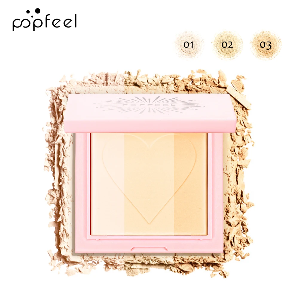 POPFEEL Face Setting Powder Compact - Waterdichte oliecontrole, ultrafijne textuur voor een lichtgewicht vlekkeloze afwerking, EasyTouch-Ups